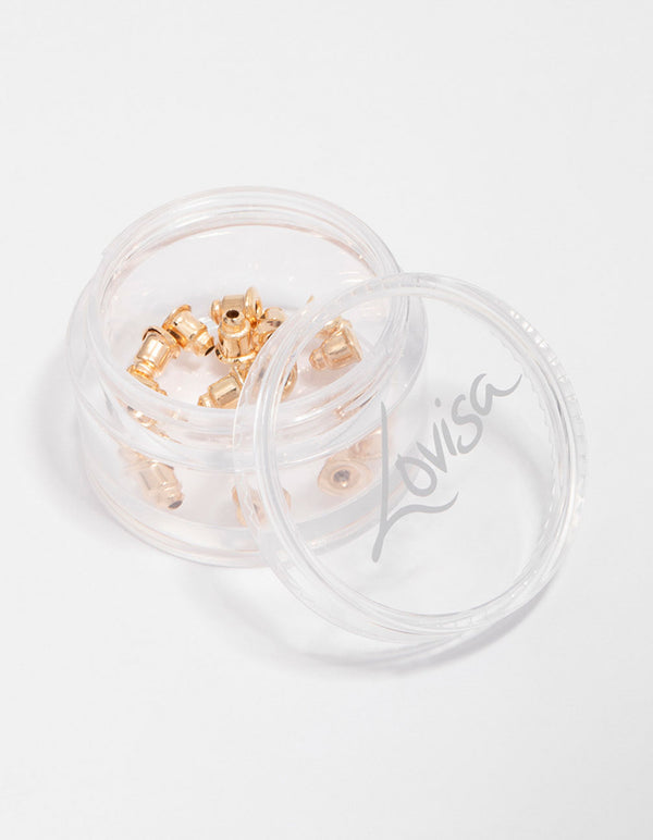 Gold Plated Post Earring Back Pack