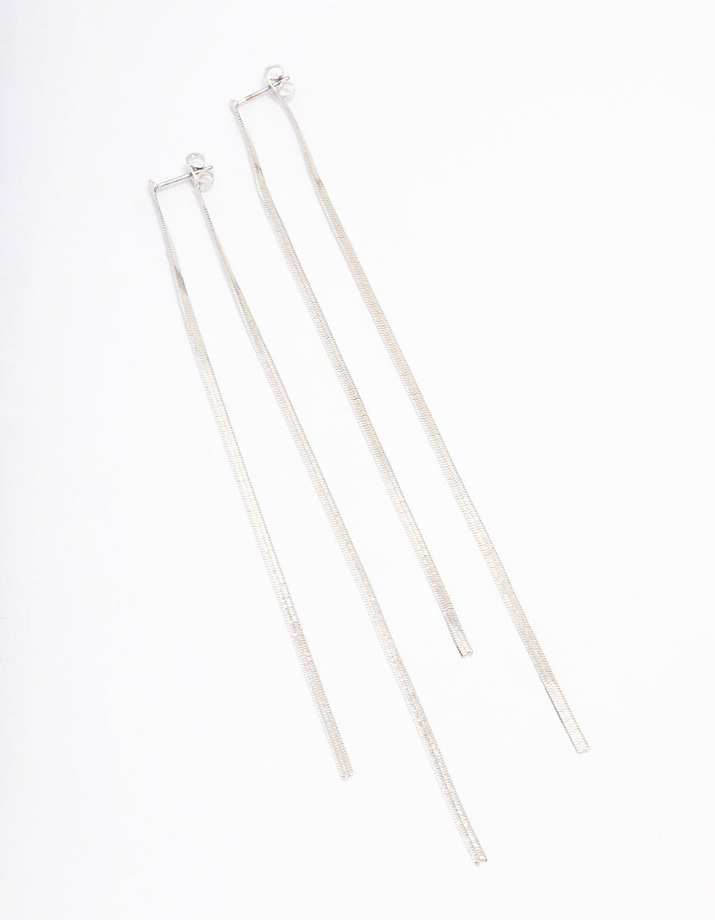 Silver Snake Chain Drop Earrings