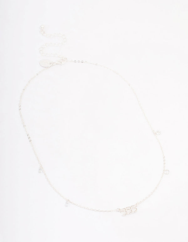 Silver Plated 555 Angel Number Cubic Zirconia Chain Necklace