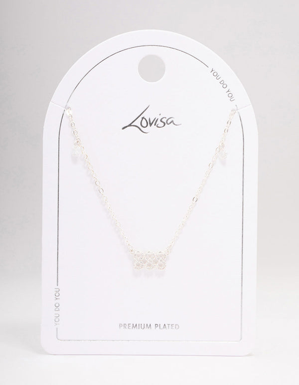 Silver Plated 888 Angel Number Cubic Zirconia Chain Necklace