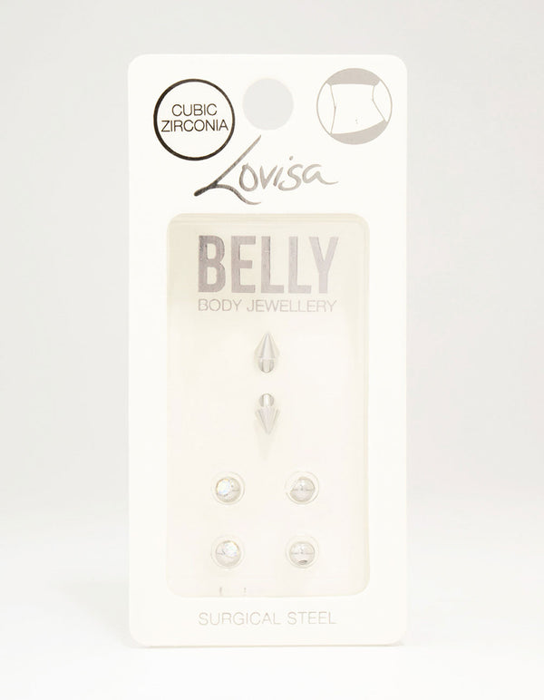 Surgical Steel Arrow Interchangeable Belly Piercing Pack