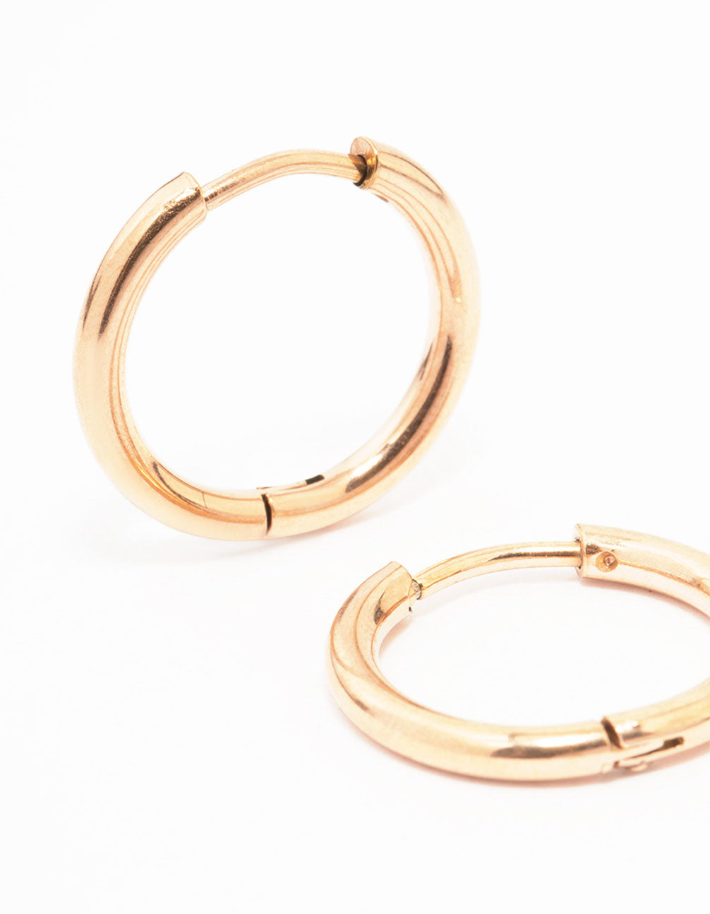 Rose Gold Plated Surgical Steel Thin Hoop Earrings 12mm