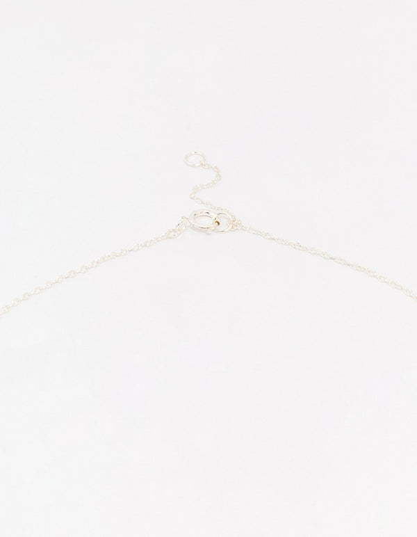 Sterling Silver Cubic Zirconia Bow Pendant Necklace