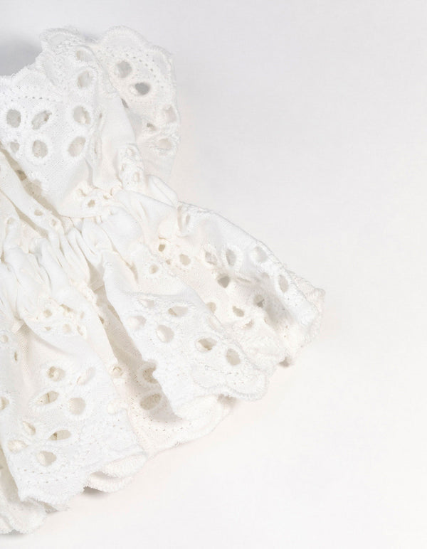 Broderie Fabric Anglaise Scrunchie
