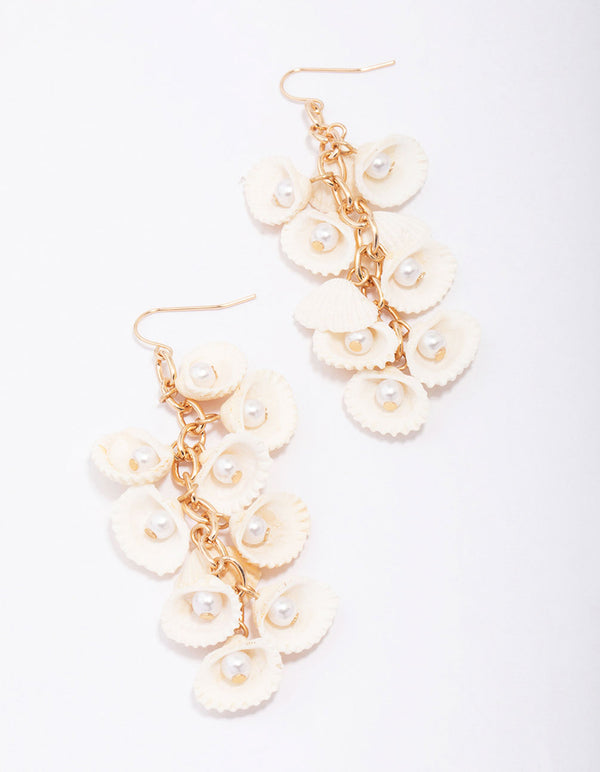 Gold Genuine Shell Drop Earrings
