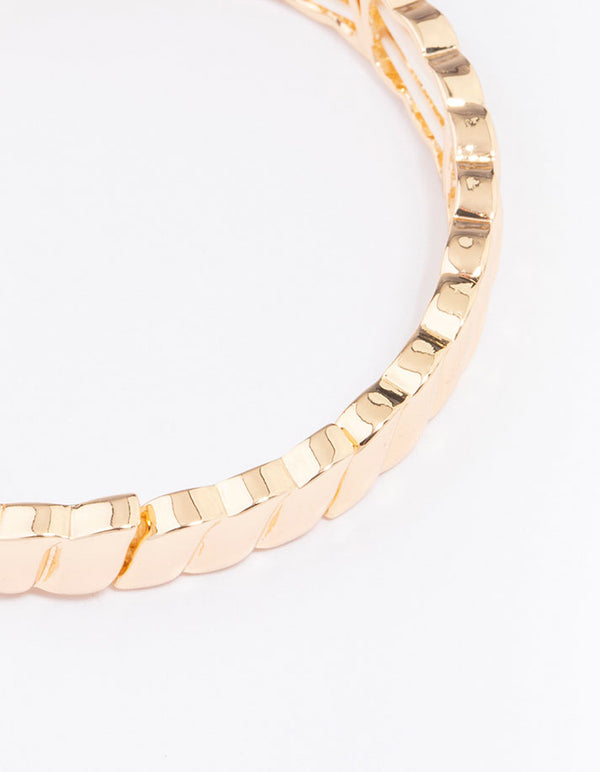 Gold Wave Stretch Bracelet