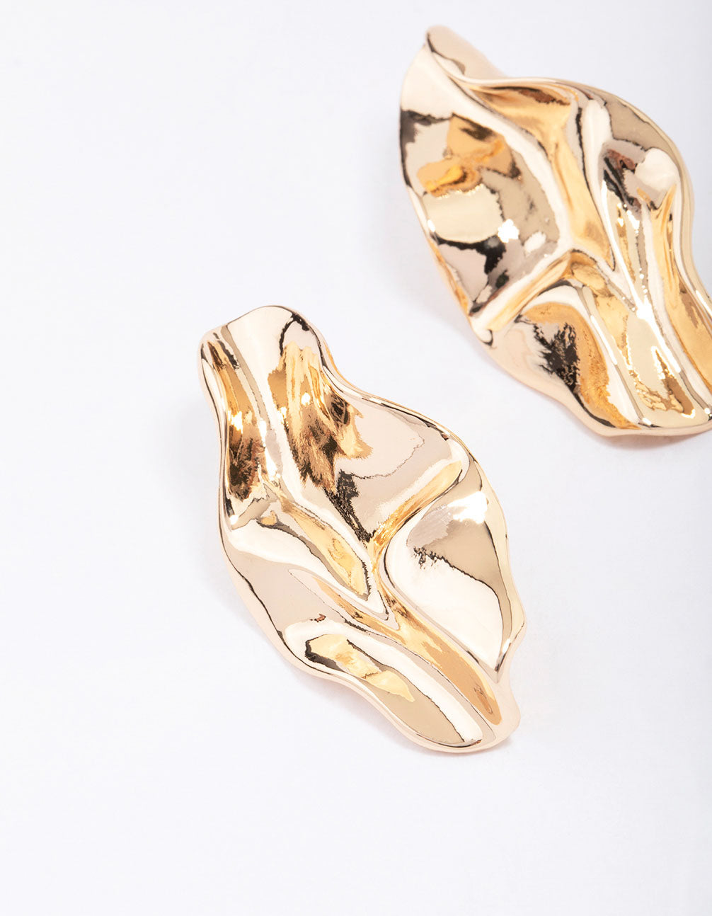 Gold Wrapped Statement Stud Earrings