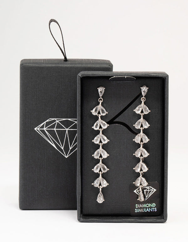 Silver Cubic Zirconia Drop Earrings