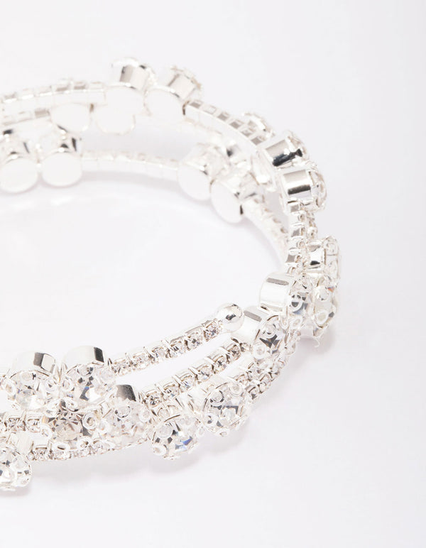 Silver Diamante Layered Bracelet