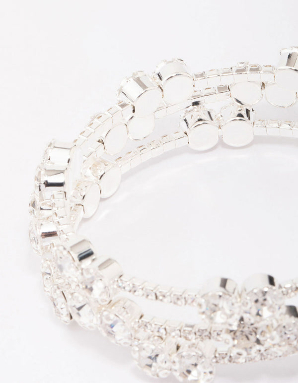 Silver Diamante Layered Bracelet