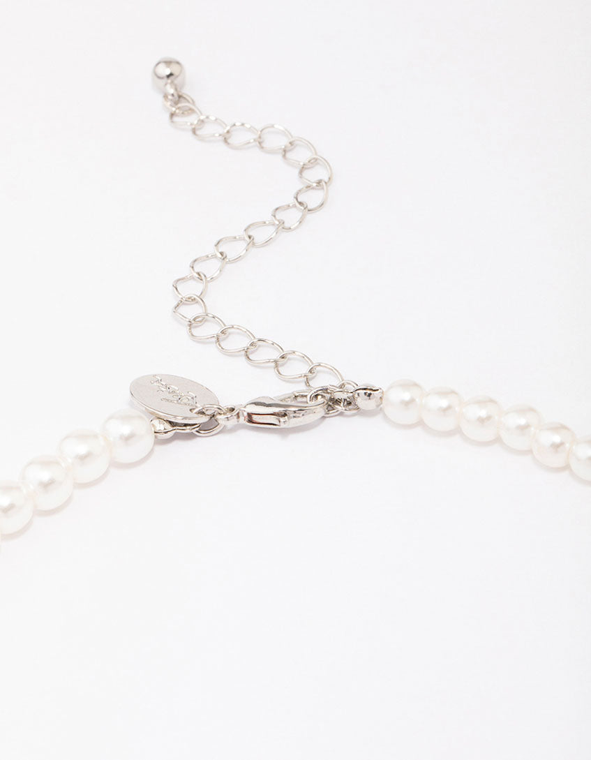 Silver Beaded Pearl Jewellery Set