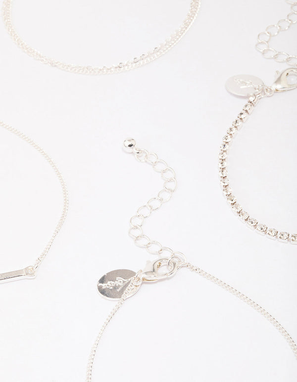 Silver Charm Bracelet 5-Pack