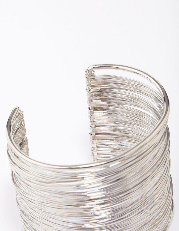 Silver Silver Layered Wrist Cuff