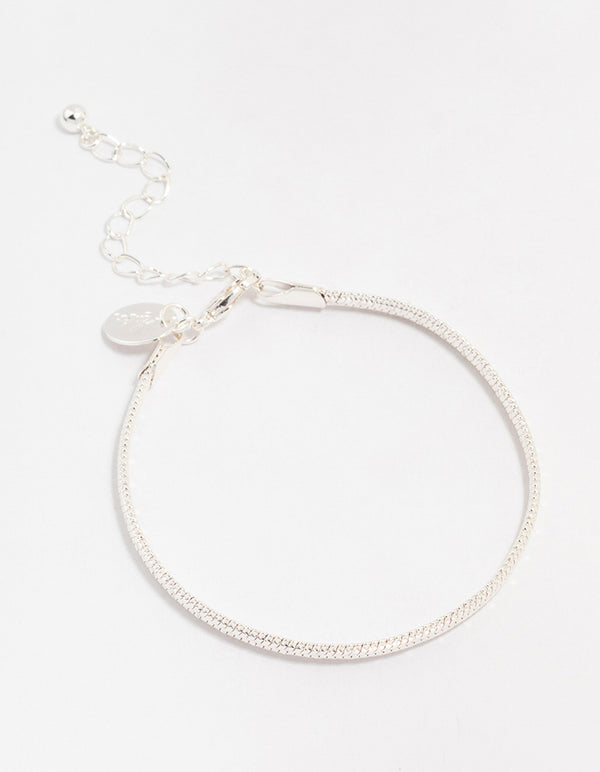 Silver Plated Brass Snake Chain Bracelet