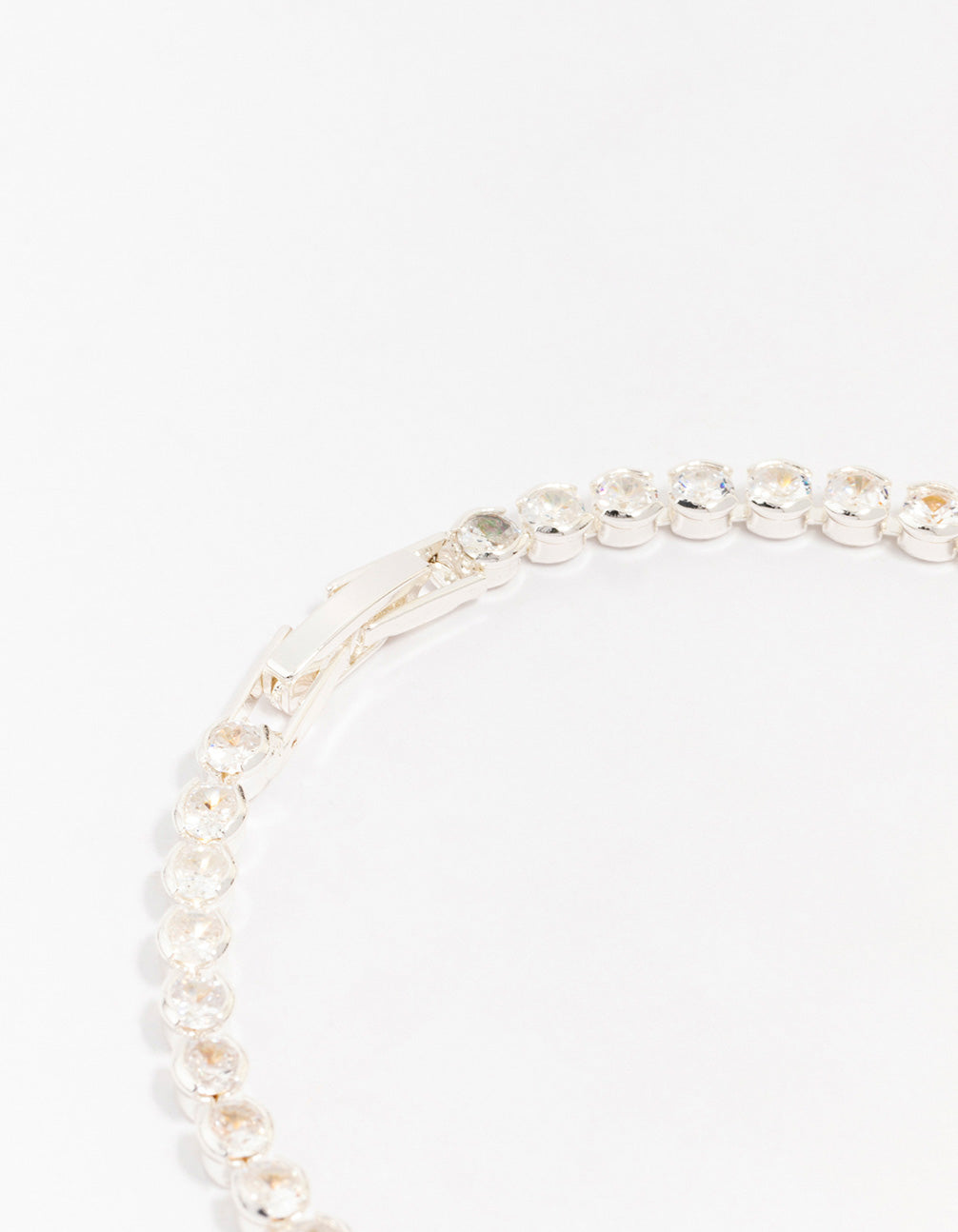 Silver Plated Brass Single Classic Tennis Bracelet