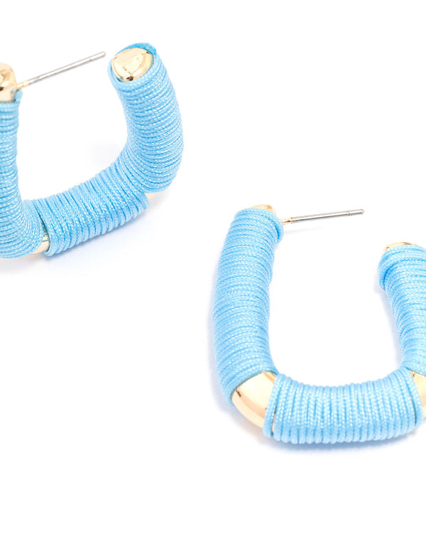 Gold Oval Woven Hoop Earrings