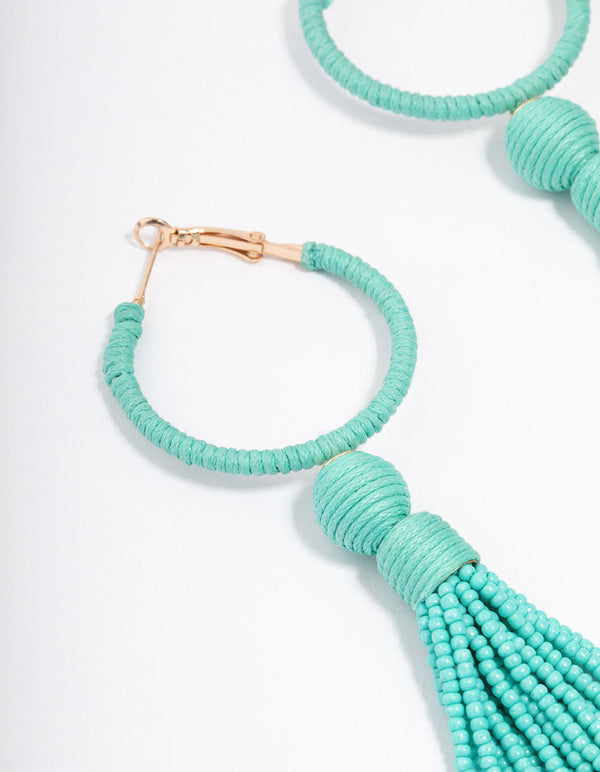 Hoop Long Tassel Drop Earrings