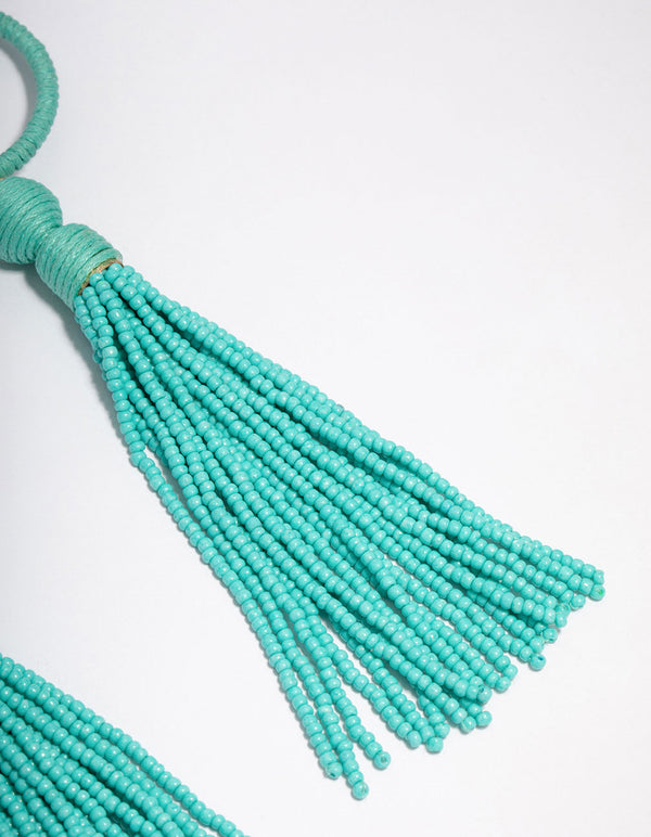 Hoop Long Tassel Drop Earrings