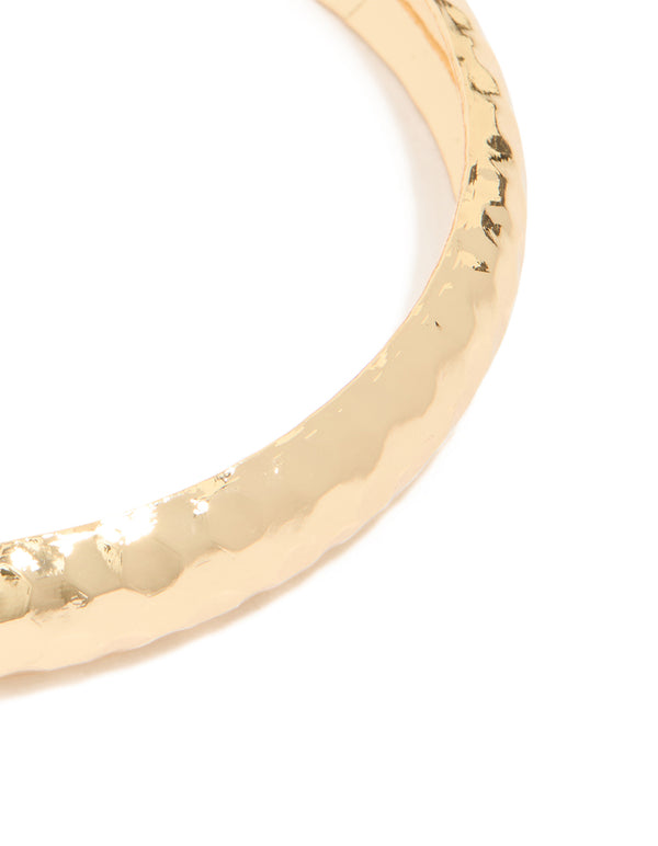 Gold Thin Hammered Bangle