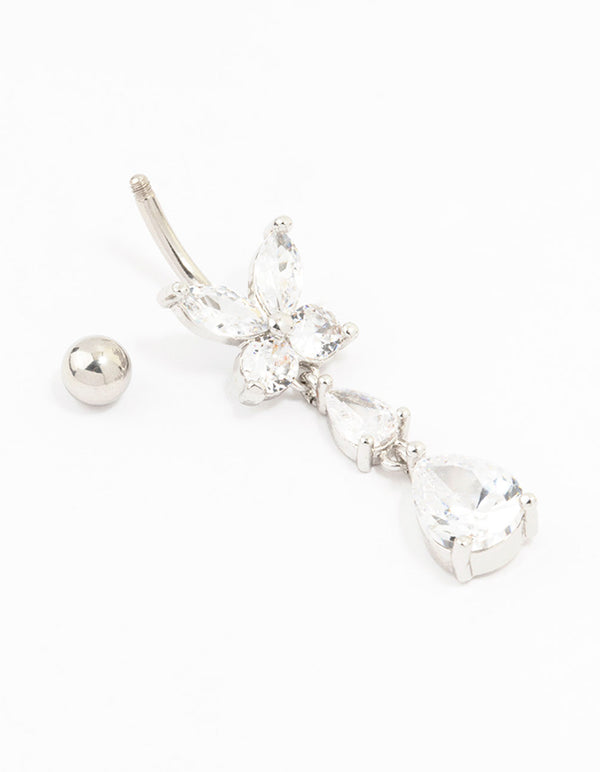 Surgical Steel Butterfly Pear Belly Piercing