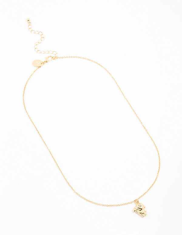 Gold Diamante Astronaut Necklace