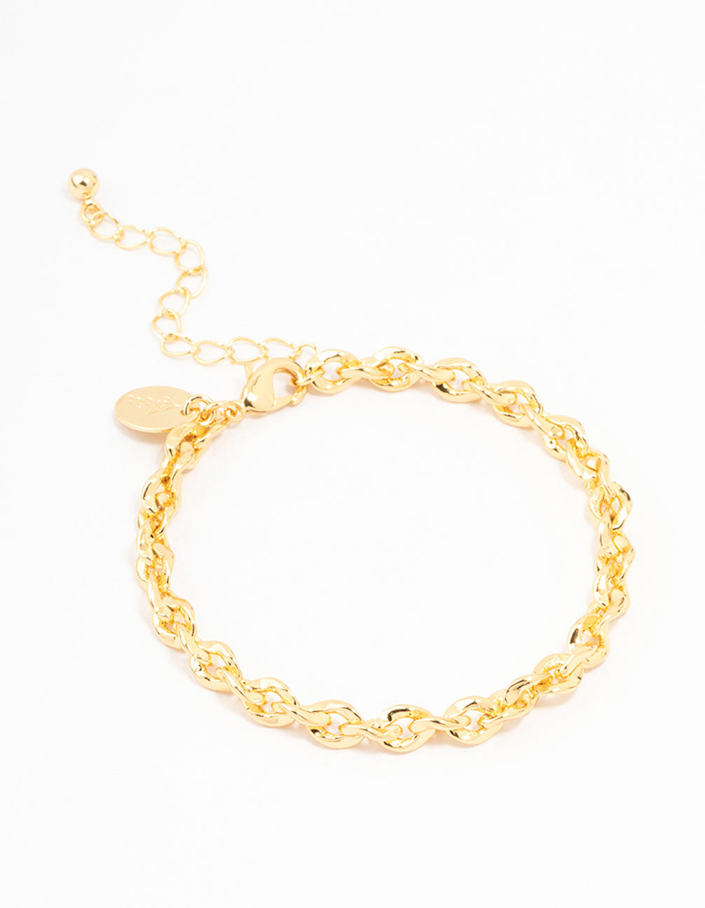 Gold Plated Brass Twisted Curb Chain Bracelet