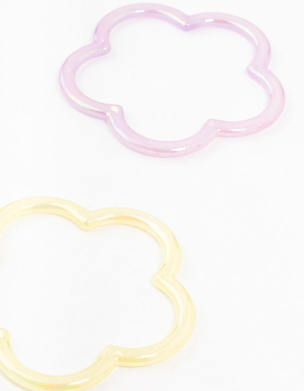 Kids Pastel Flower Bangles 6-Pack