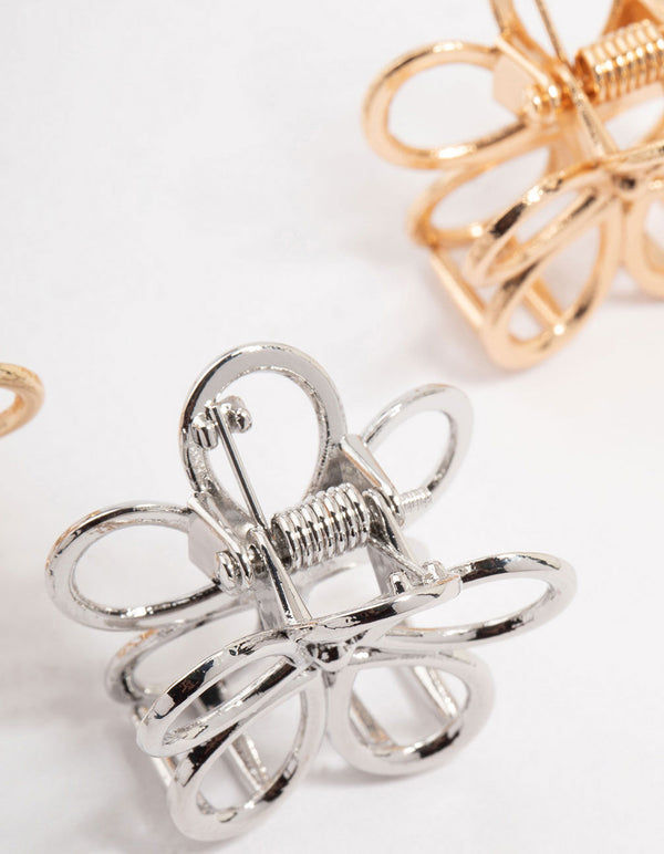 Mixed Metals Small Metal Daisy Claw Clips