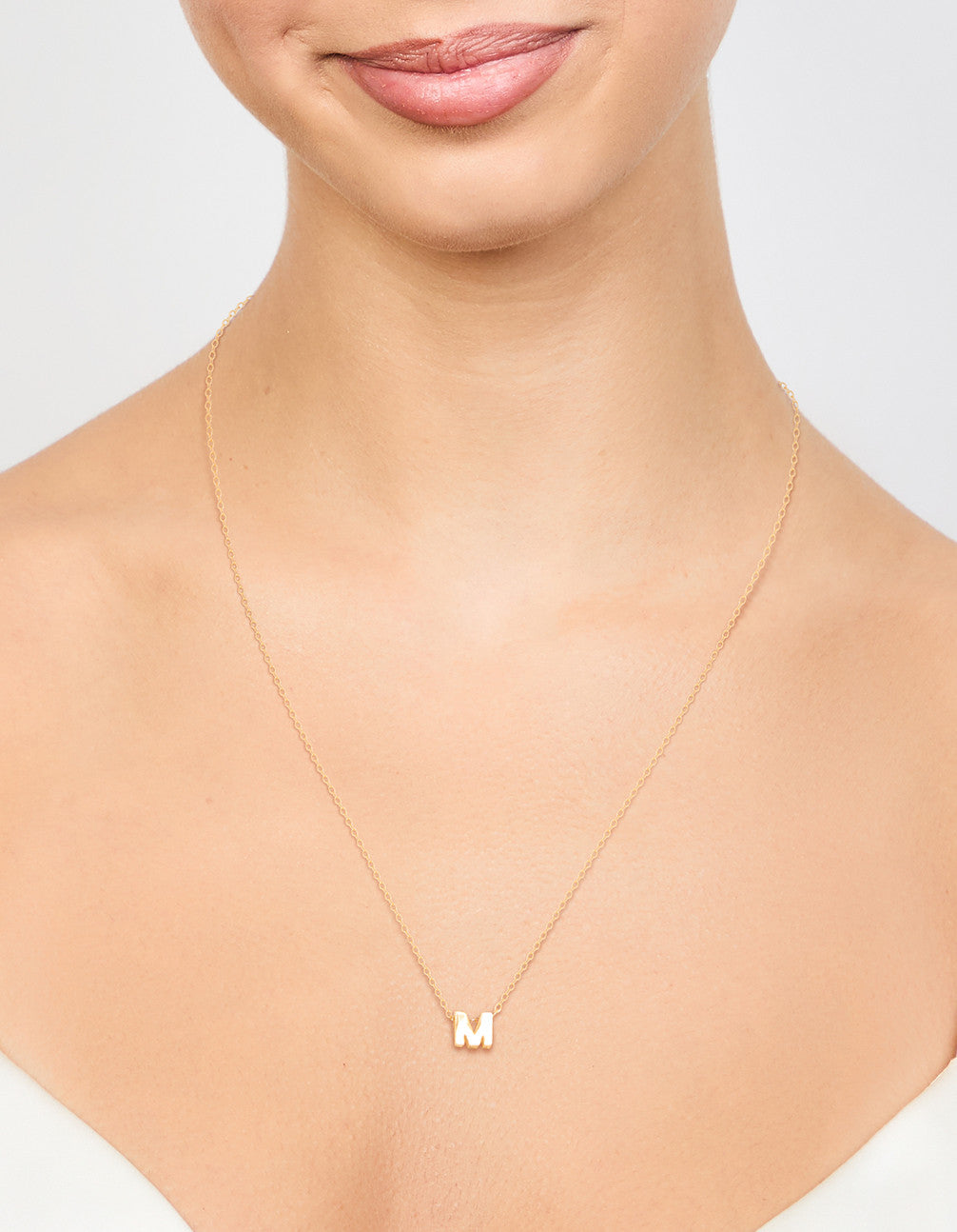 Gold Plated Sterling Silver Intial M Necklace