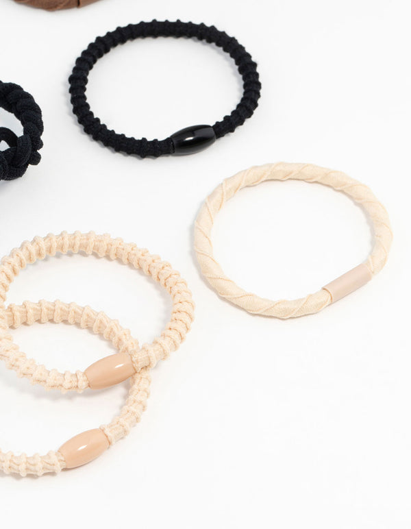 Neutral & Black Mixed Hair Tie Set