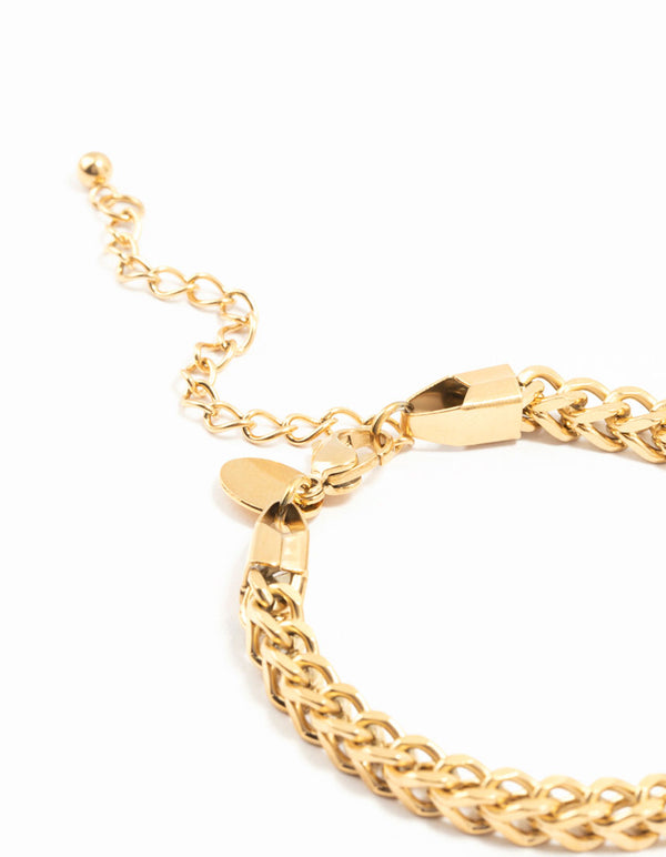Waterproof Gold Plated Stainless Steel Box Chain Bracelet
