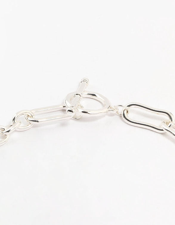 Silver Plated Mixed Link Necklace
