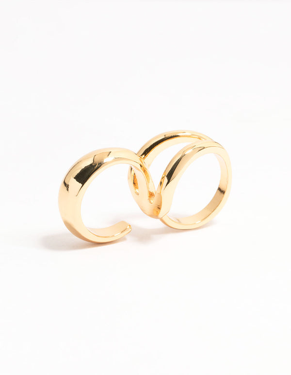 Gold Plated Looped Double Ring