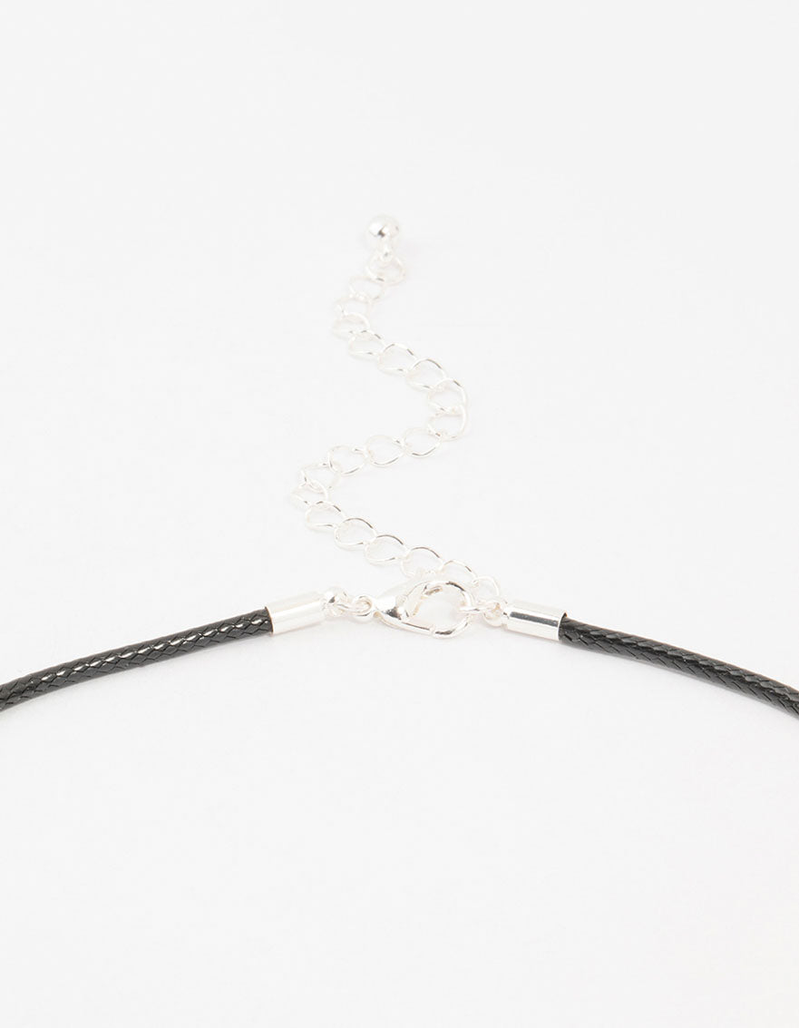Silver Plated Heart Cord Necklace