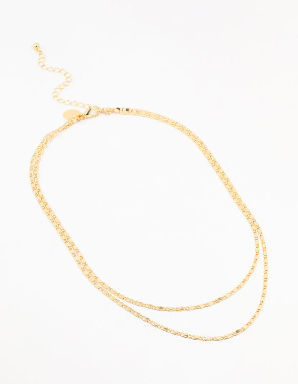 Gold Plated Vintage Chain Necklaces 2- Pack