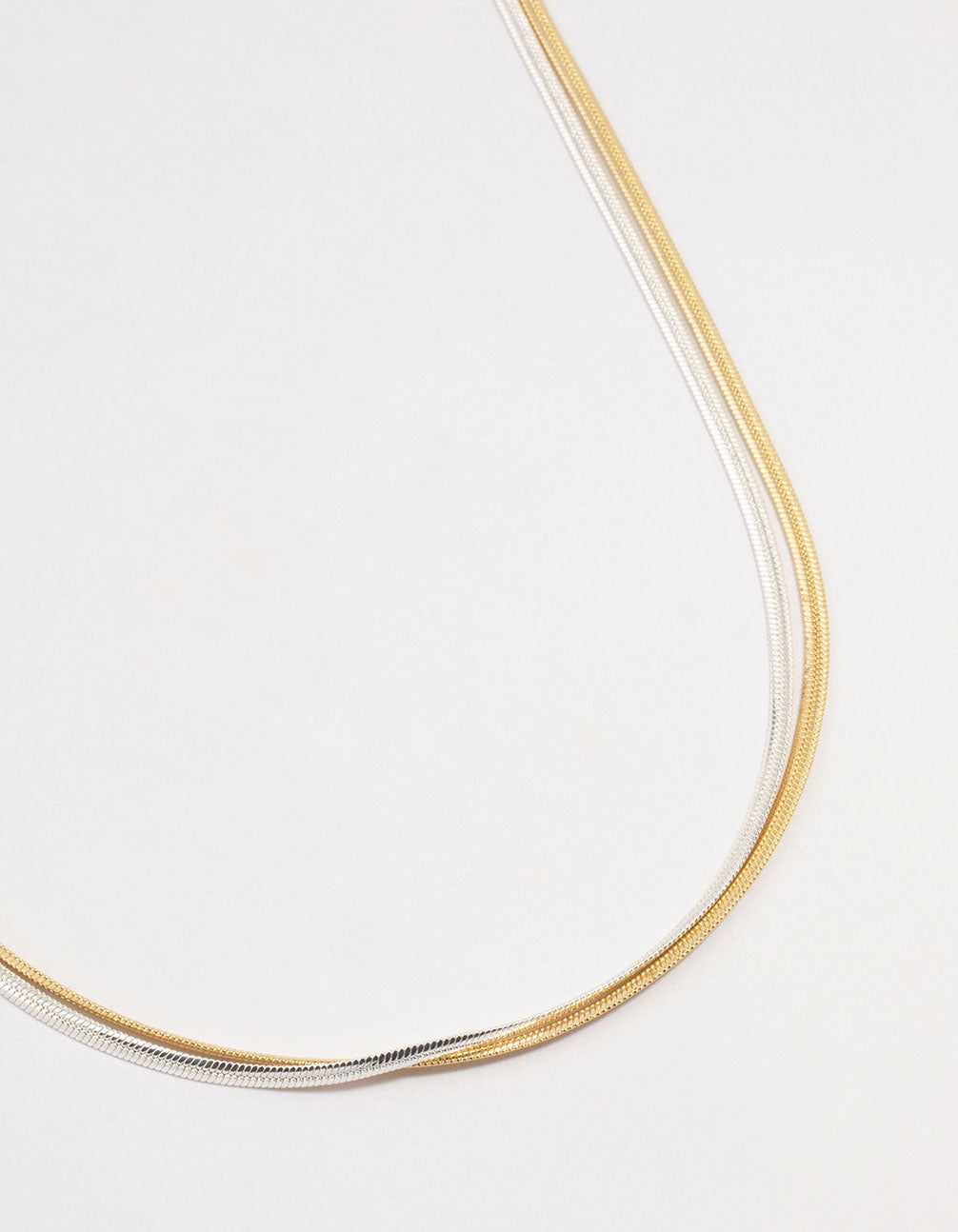 Mixed Metals Double Chain Necklace