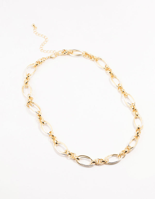 Mixed Metals Chunky Chain Necklace