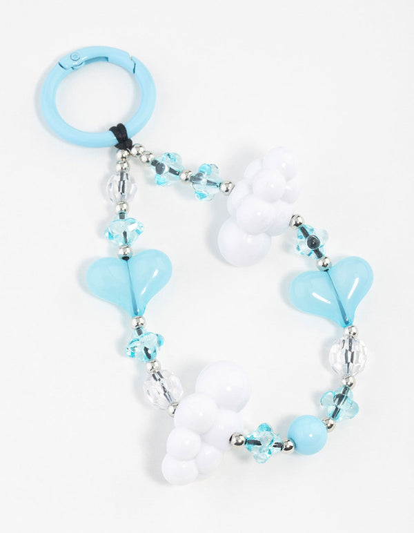 Blue Cloud Heart Keychain