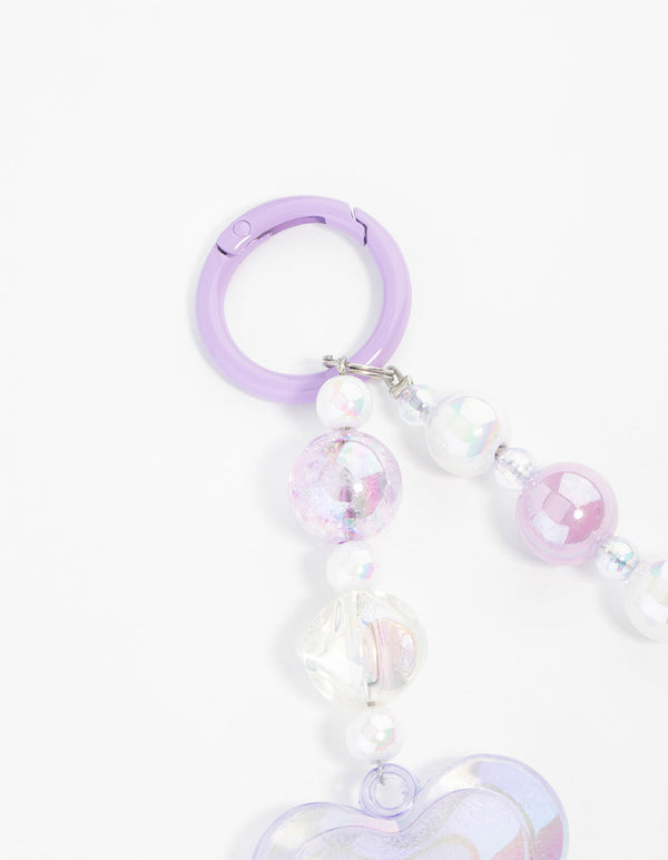 Purple Large Heart Keychain