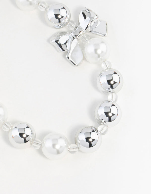 Bow & Pearl& Heart Keychain