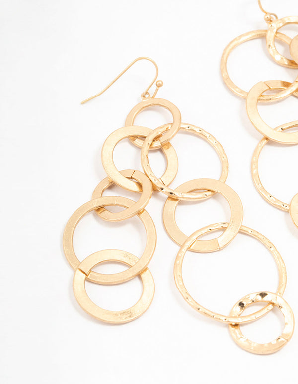 Gold Multiple Link Drop Earrings