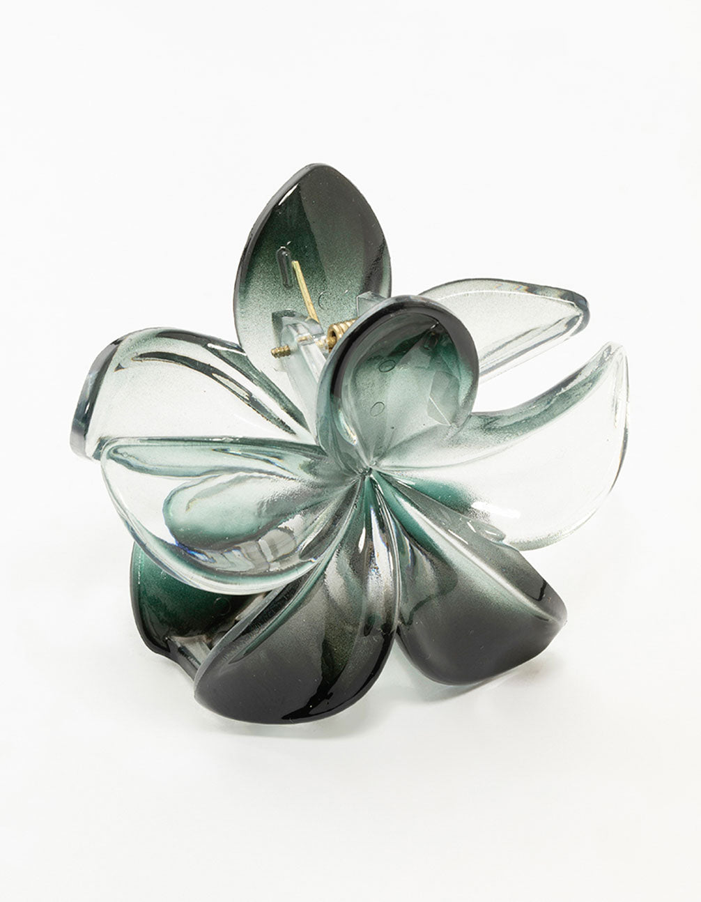 Black Frangipani Flower Claw Clip