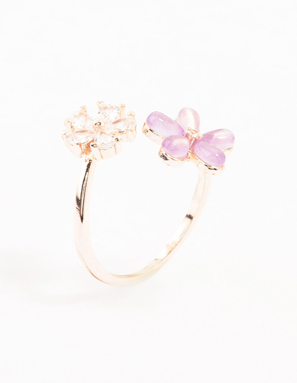 Rose Gold Double Cubic Zirconia Wrapped Ring