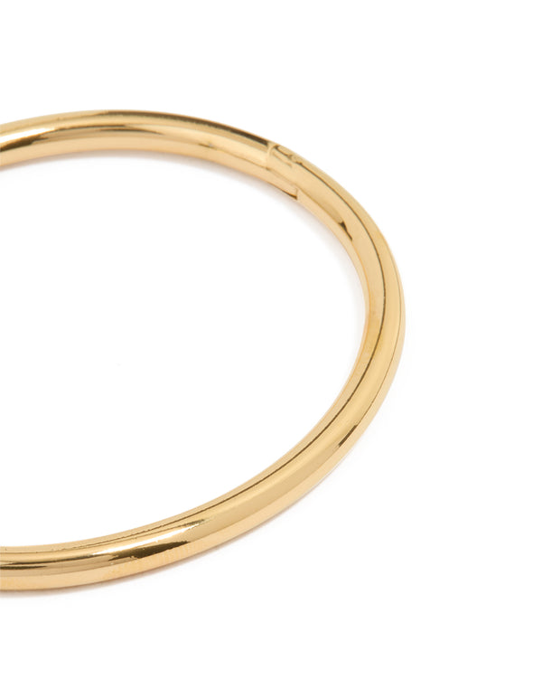 Waterproof Gold Plated Stainless Steel Simple Hinge Bracelet
