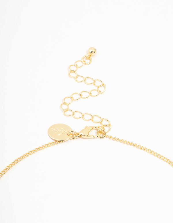 Gold Plated Mini Bows Station Necklace