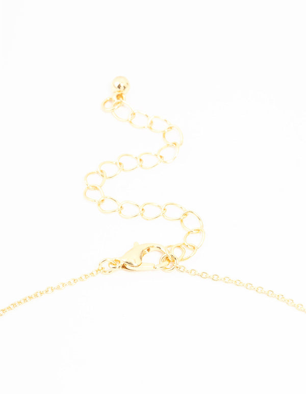 Gold Plated Pave Set Cubic Zirconia Bow Necklace