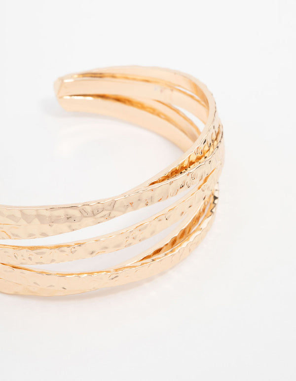 Gold Molten Stacking Wrist Cuff