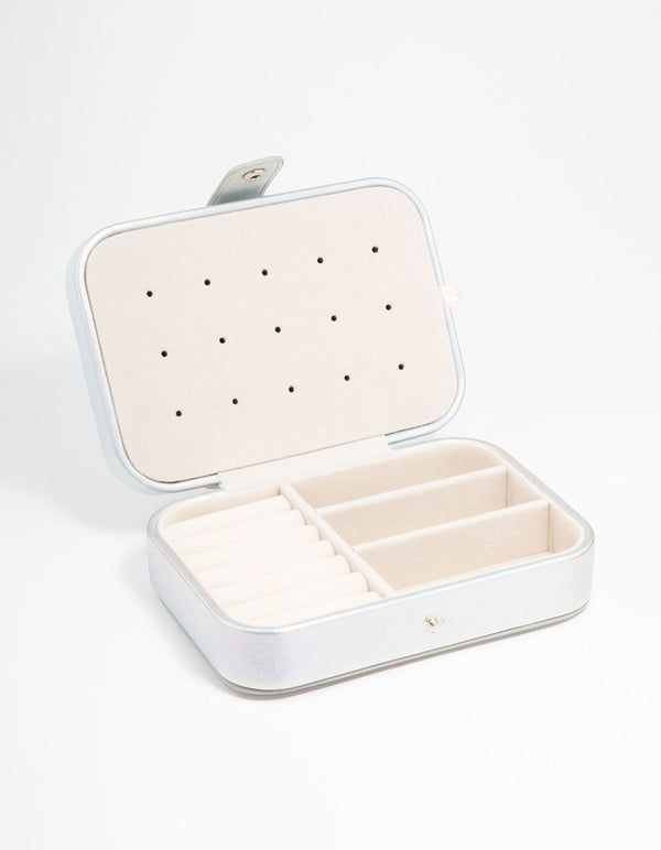 Iridescent PU Leather Rectangle Jewellery Case