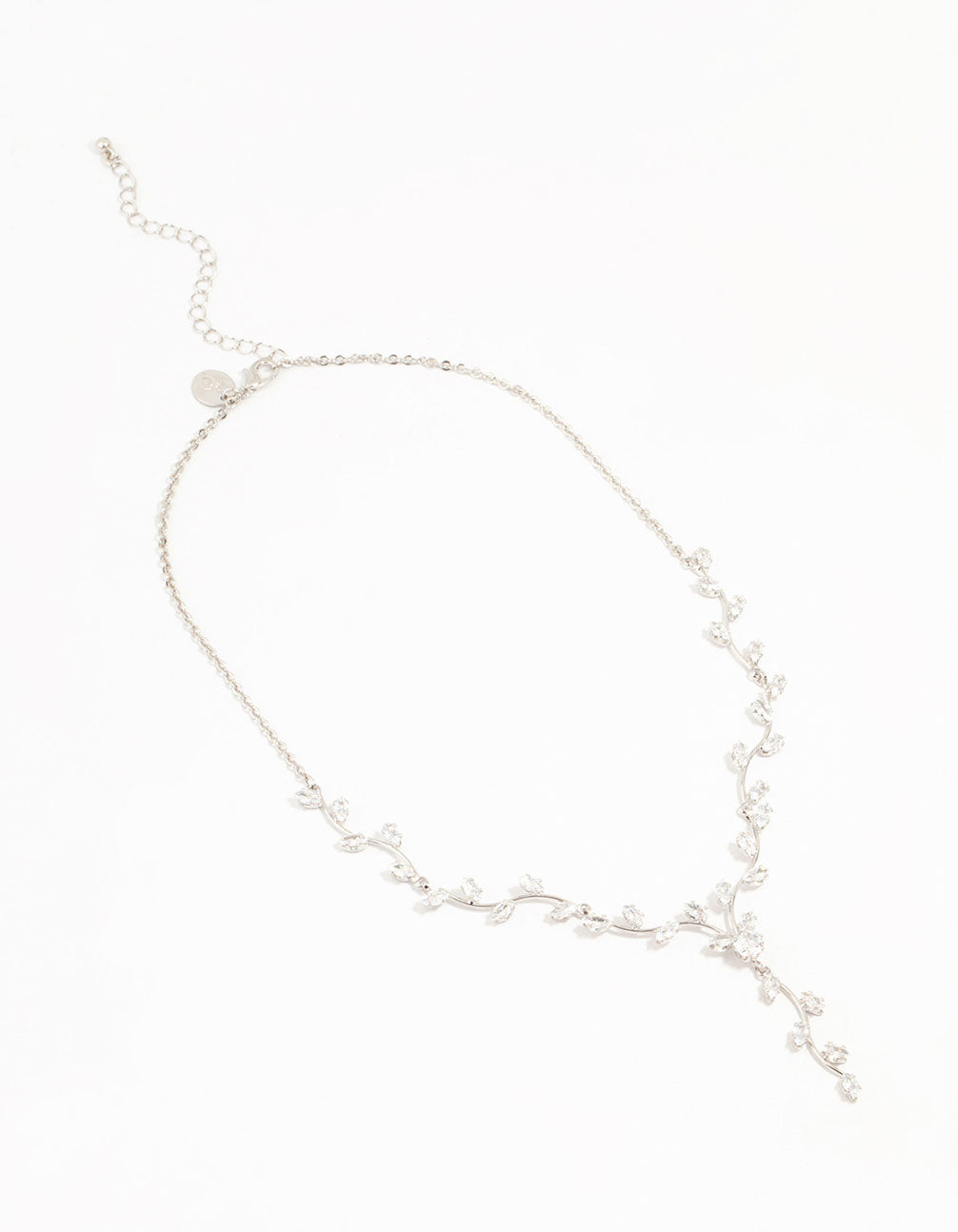 Silver Cubic Zirconia Vine Y-Necklace
