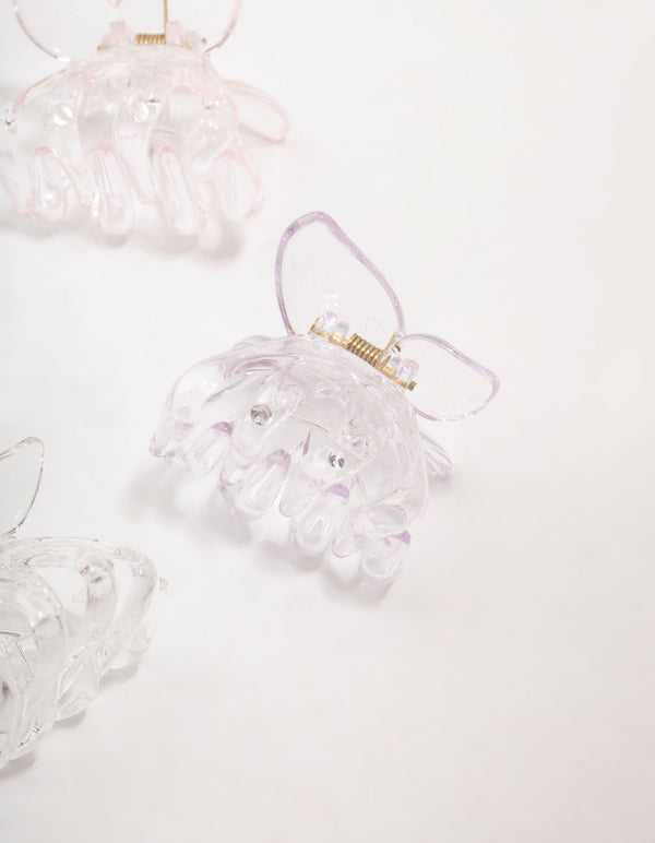 Transparent Butterfly Claw Clip 4-Pack